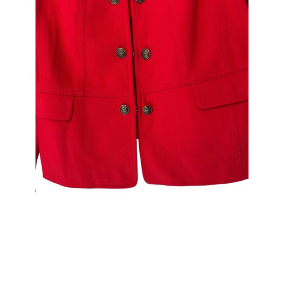 Talbots Blazer Red Mandarin Collar Office Work Business Button Front Size 14 - Picture 5 of 12
